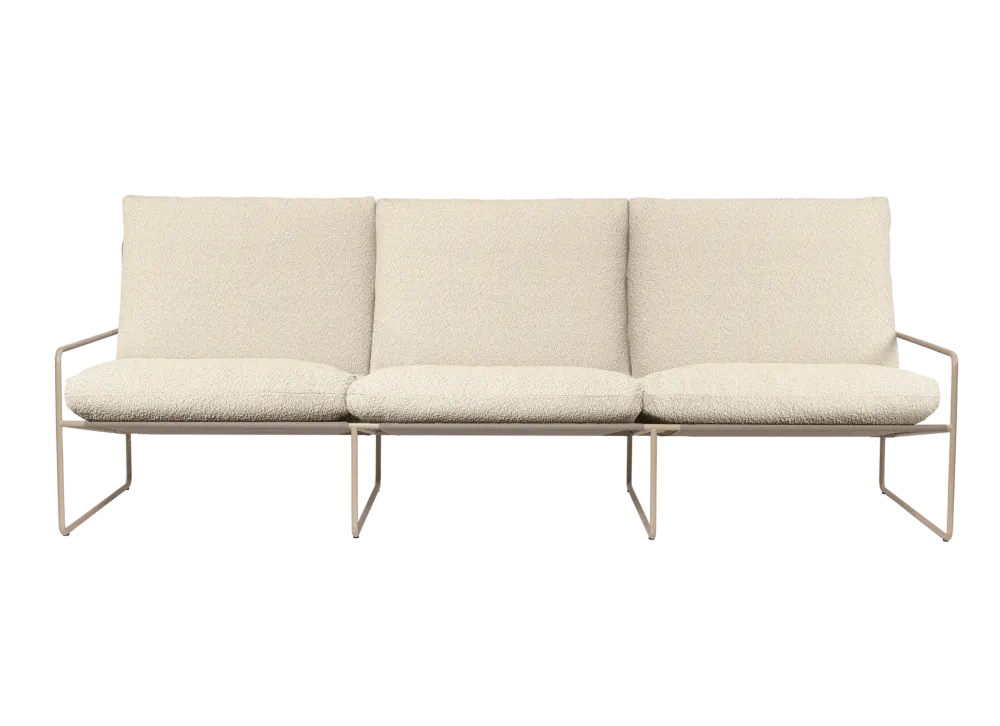 Sofa pro 3 osoby venkovní DESERT zlomená bílá s béžovým podstavcem
