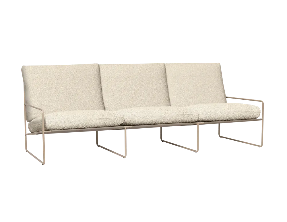 Sofa pro 3 osoby venkovní DESERT zlomená bílá s béžovým podstavcem