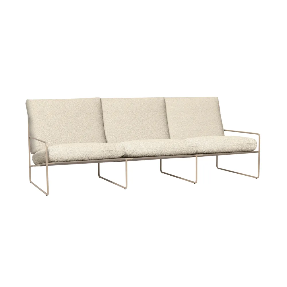 Sofa pro 3 osoby venkovní DESERT zlomená bílá s béžovým podstavcem
