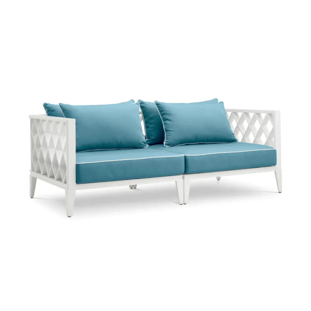 Sofa pro 2 osoby venkovní OCEAN CLUB bílá s modrou