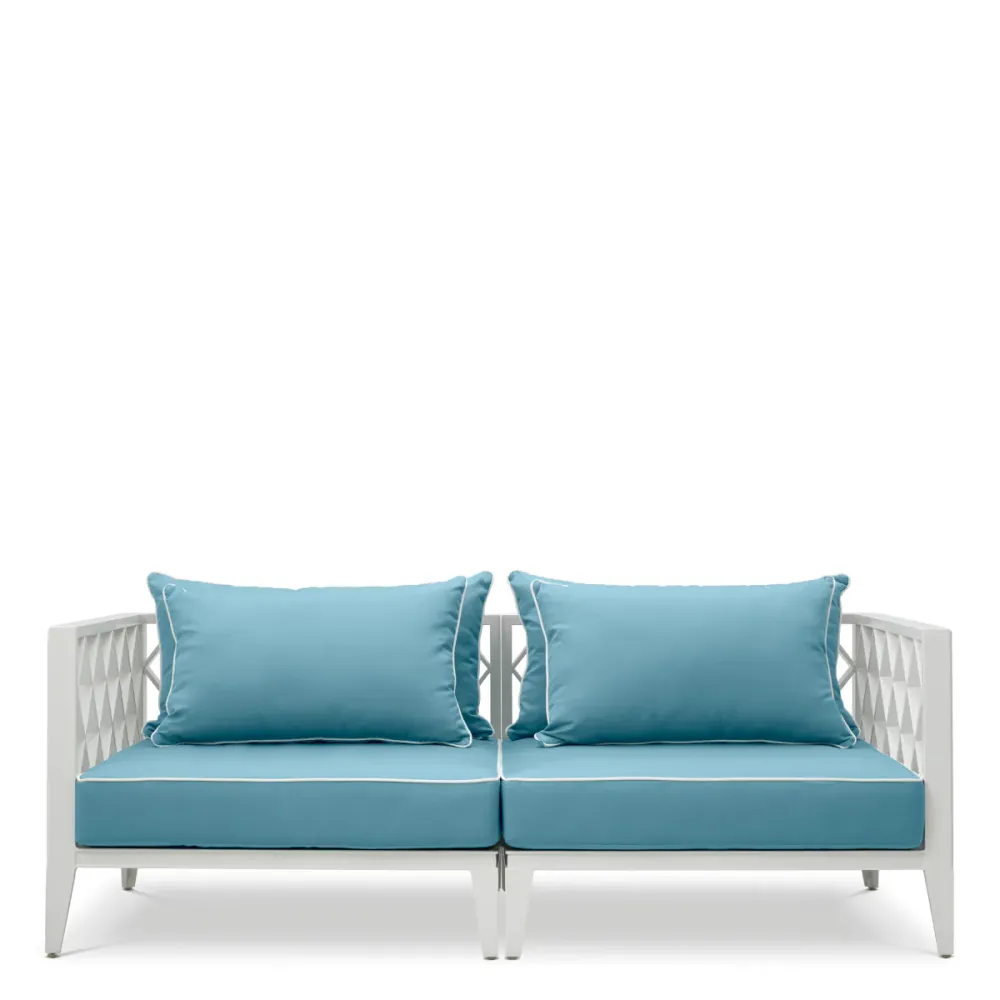 Sofa pro 2 osoby venkovní OCEAN CLUB bílá s modrou