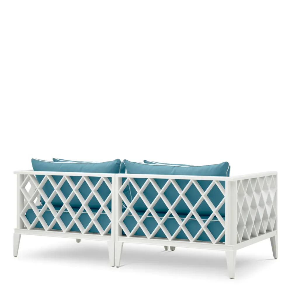 Sofa pro 2 osoby venkovní OCEAN CLUB bílá s modrou