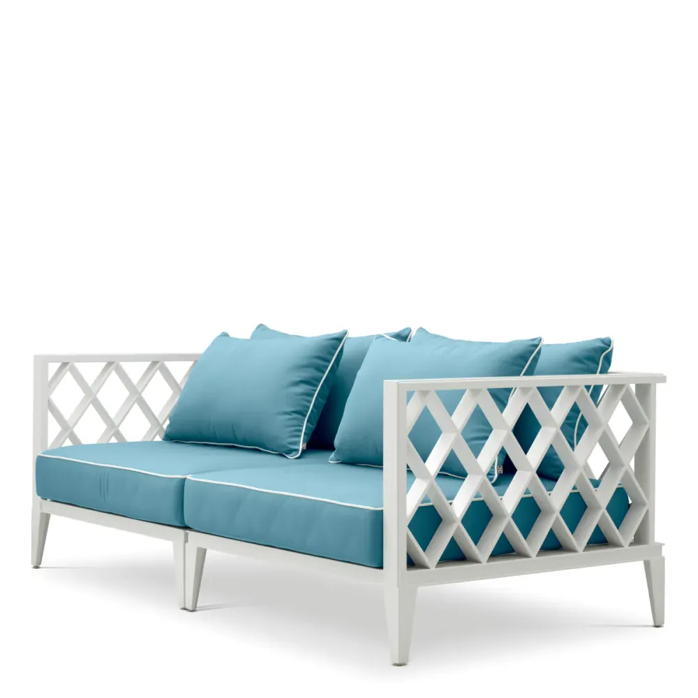 Sofa pro 2 osoby venkovní OCEAN CLUB bílá s modrou