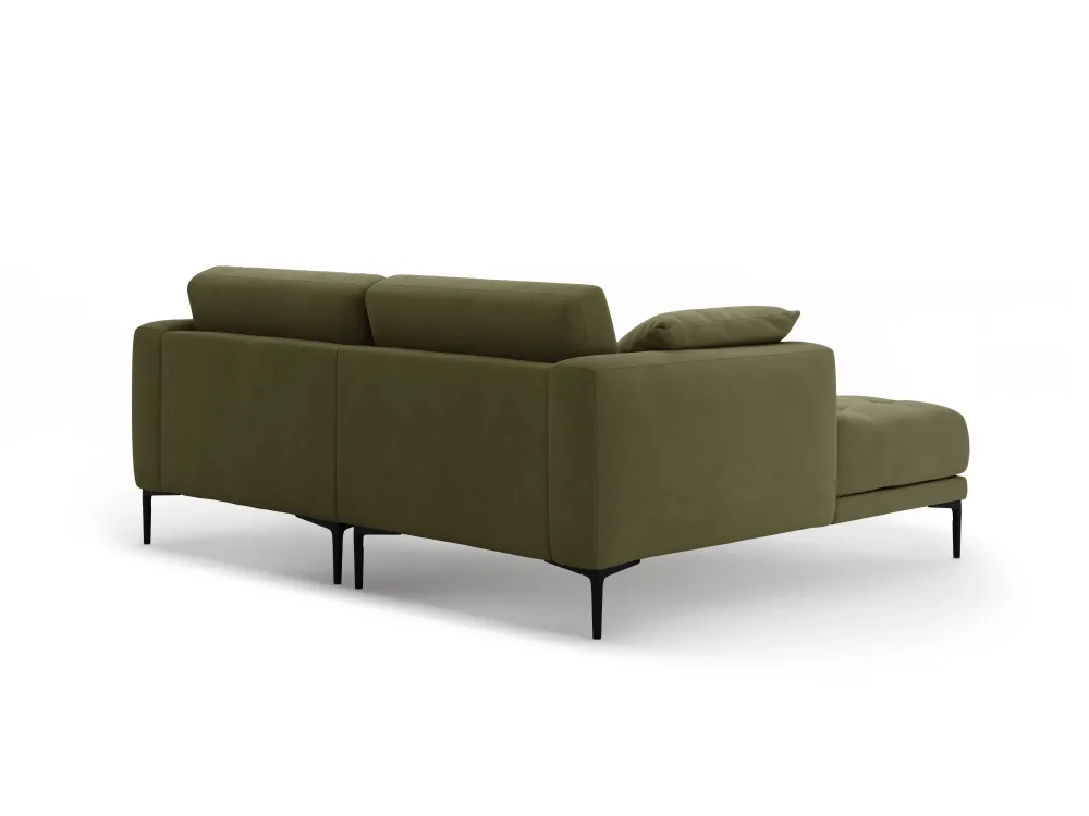 Sofa rohová levostranná sametová BEMY zelená