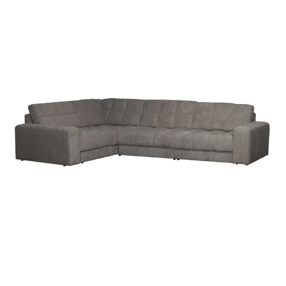 Sofa rohová levostranná SECOND DATE šedý štruks