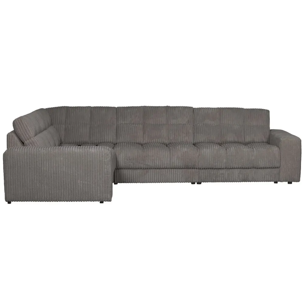 Sofa rohová levostranná SECOND DATE šedý štruks