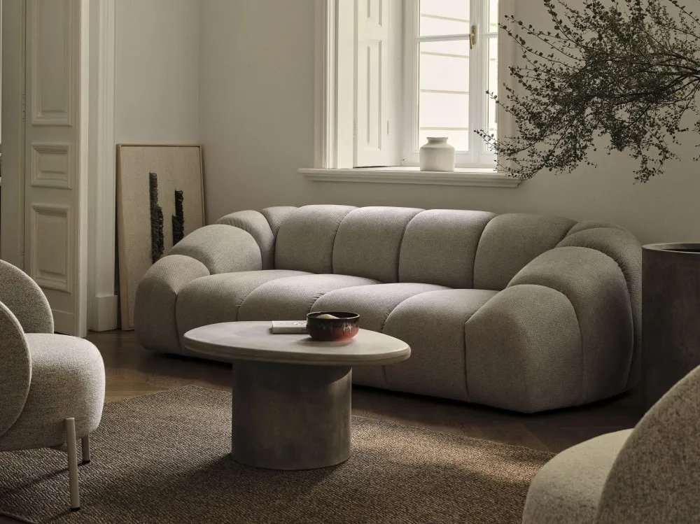 Sofa sametová 2,5-místná DIANA šedá