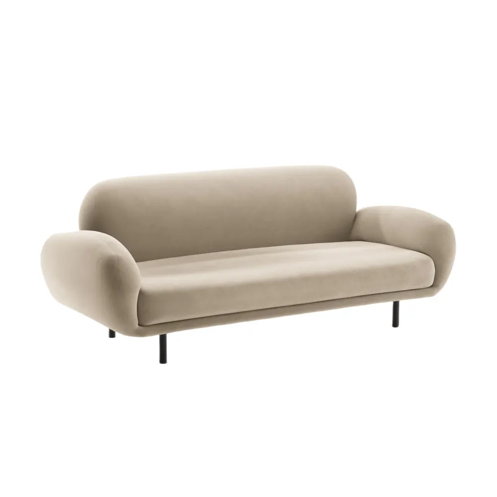 Sofa sametová 2,5-místná POPPY ecru