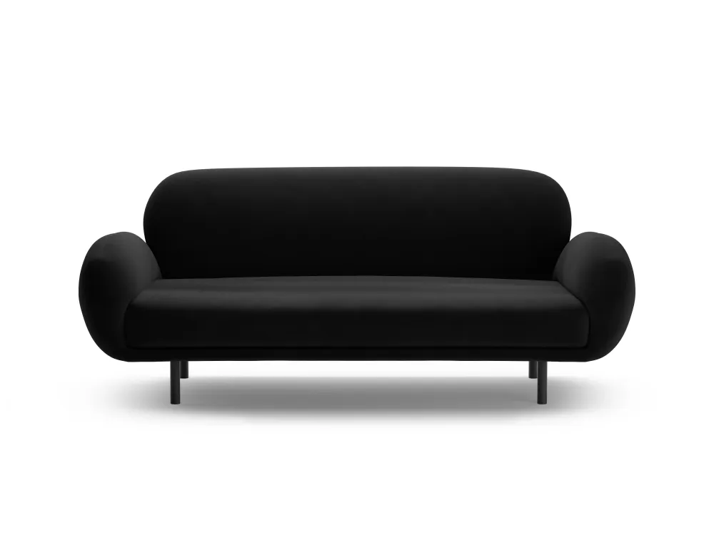 Sofa sametová 2,5-místná POPPY černá