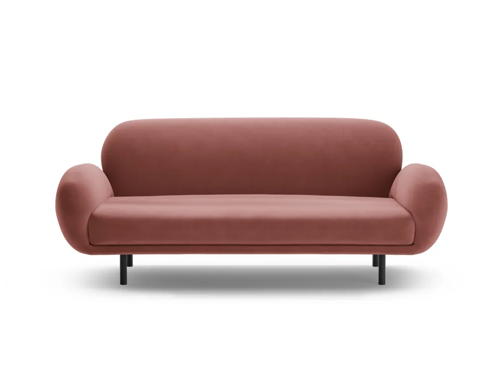 Sofa sametová 2,5-místná POPPY špinavě růžová