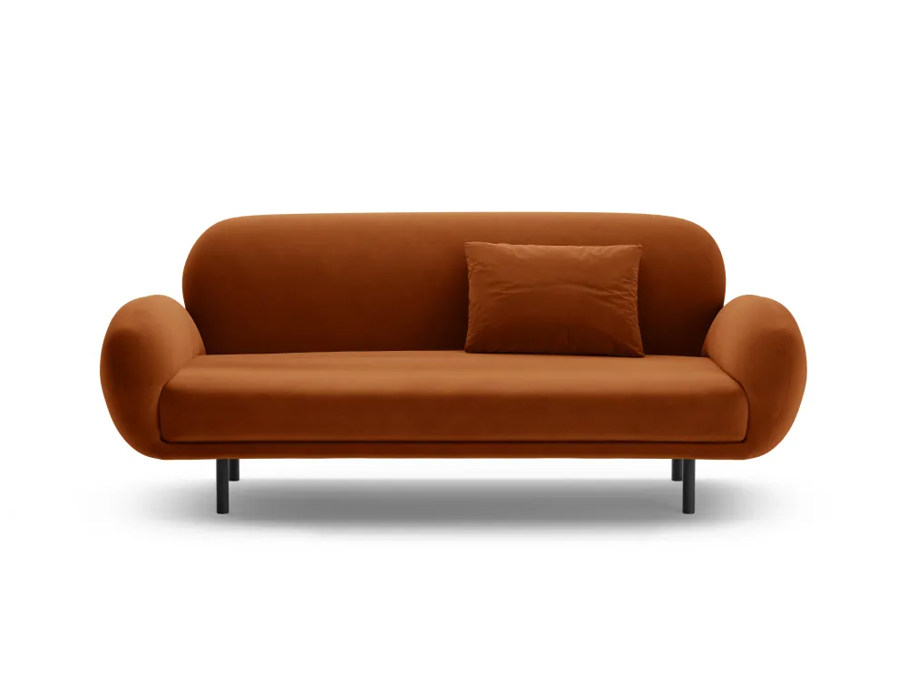 Sofa sametová 2,5-místná POPPY terakota