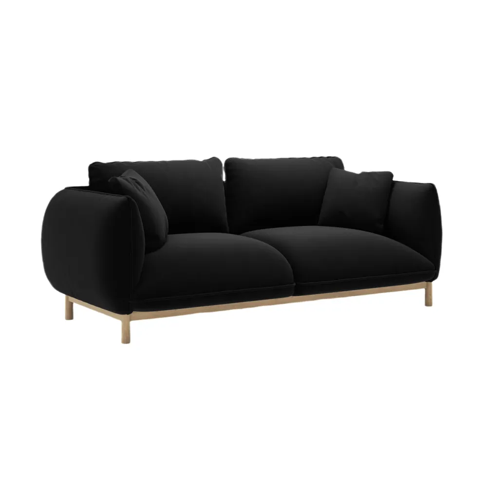Sofa sametová 2-osobová ADA černá