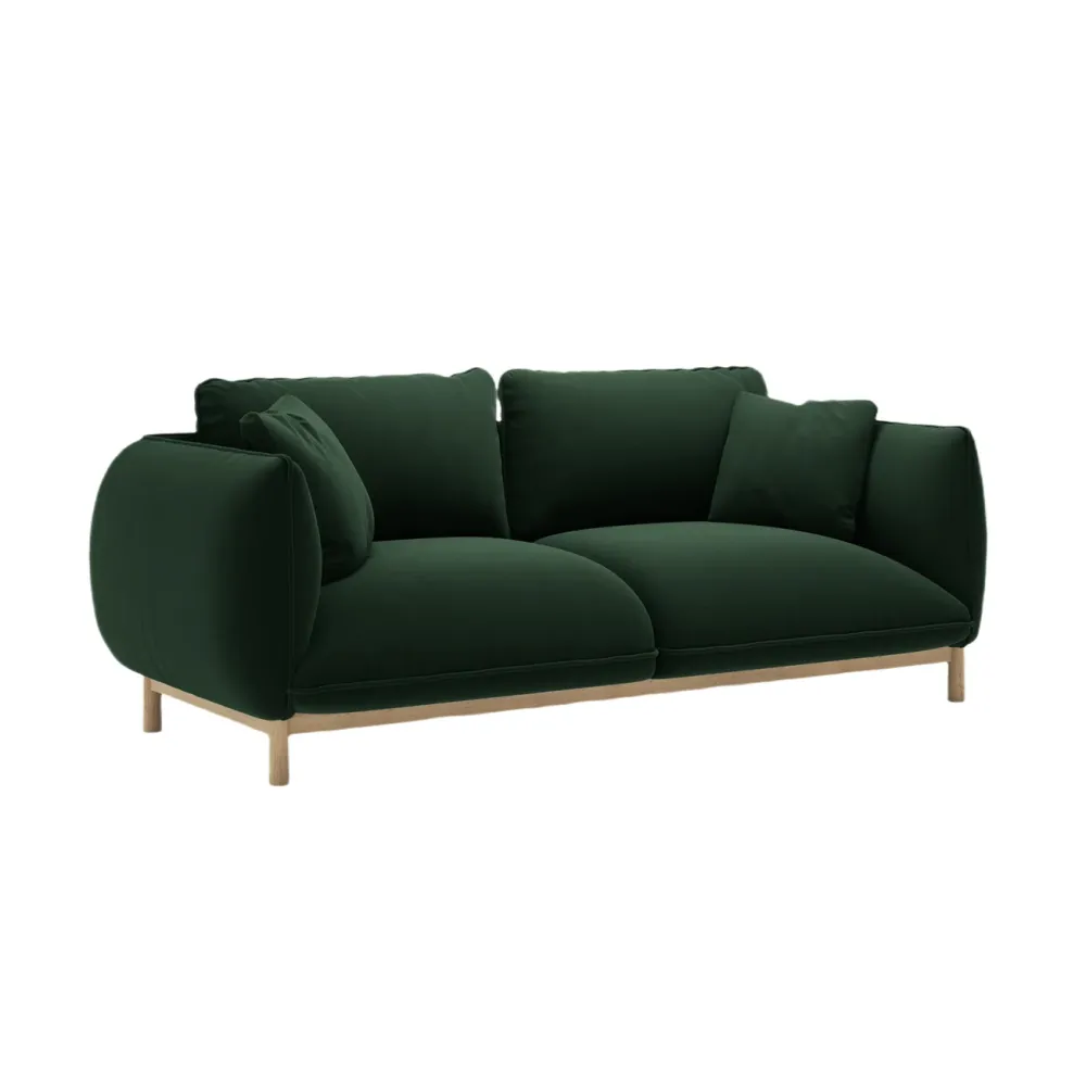 Sofa sametová 2-osobová ADA lahvově zelená