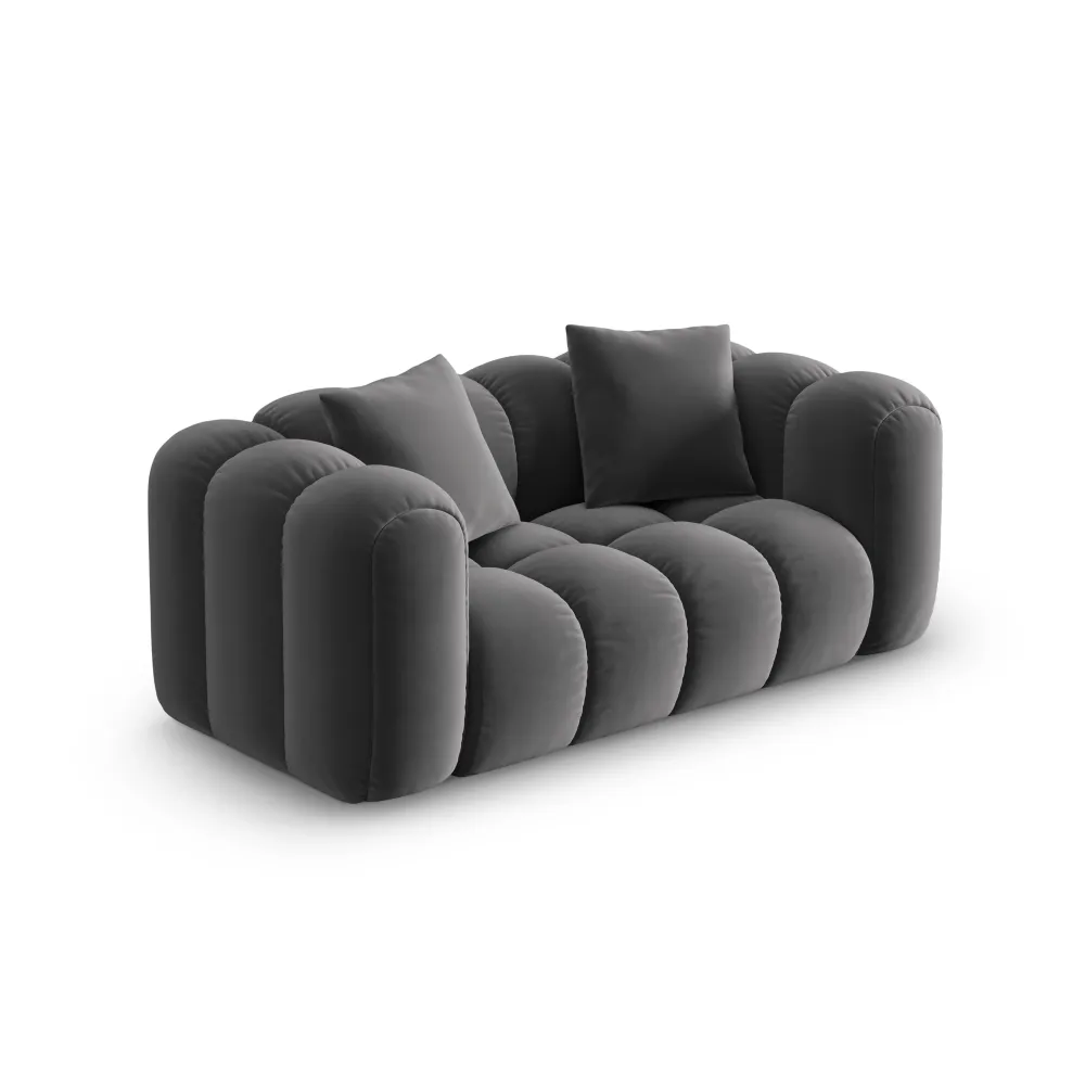 Sofa sametová 2-osobová ASTRO šedá