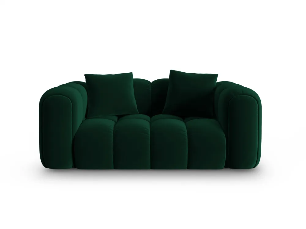 Sofa sametová 2-osobová ASTRO lahvově zelená