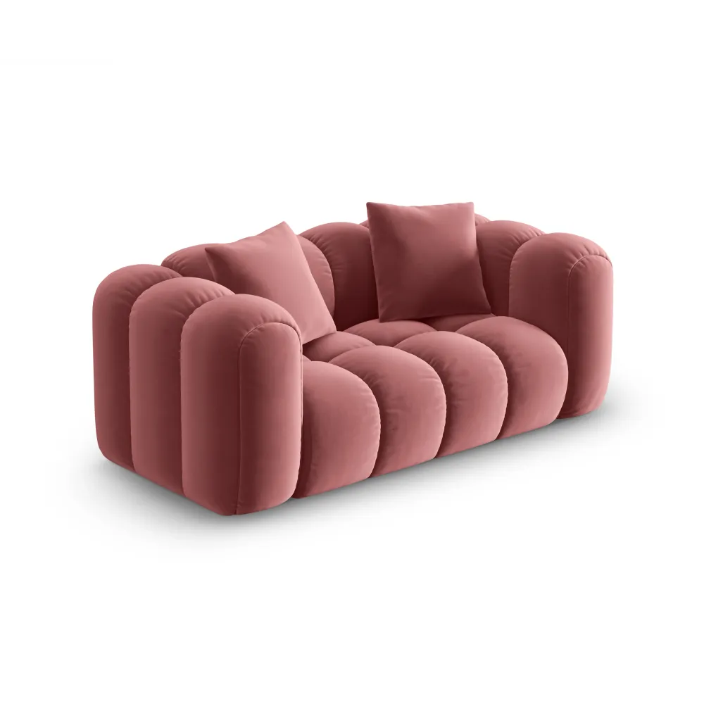 Sofa sametová 2-osobová ASTRO růžová