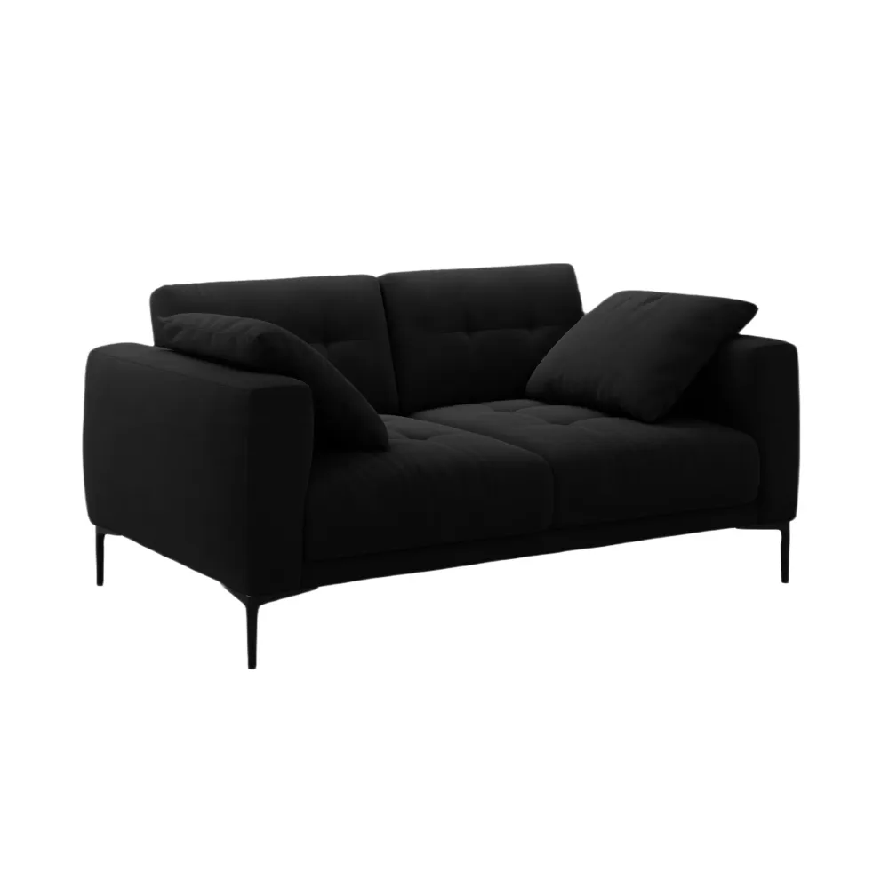 Sofa sametová 2-osobová BEMY černá