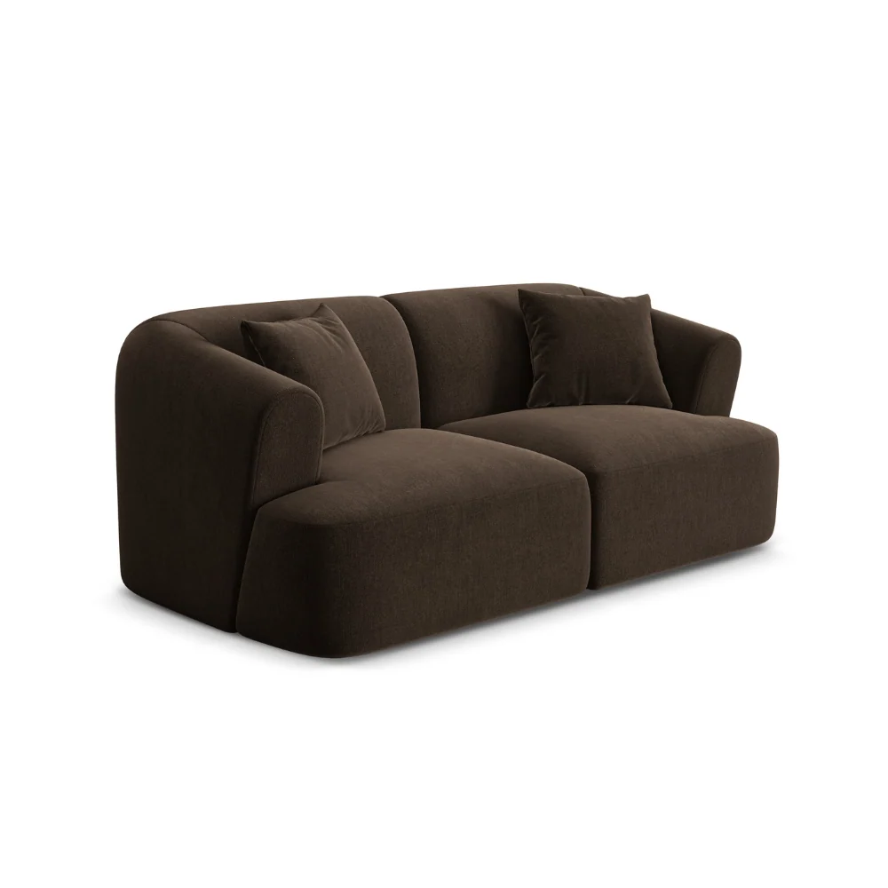 Sofa sametová 2-osobová CAMPI čokoládová
