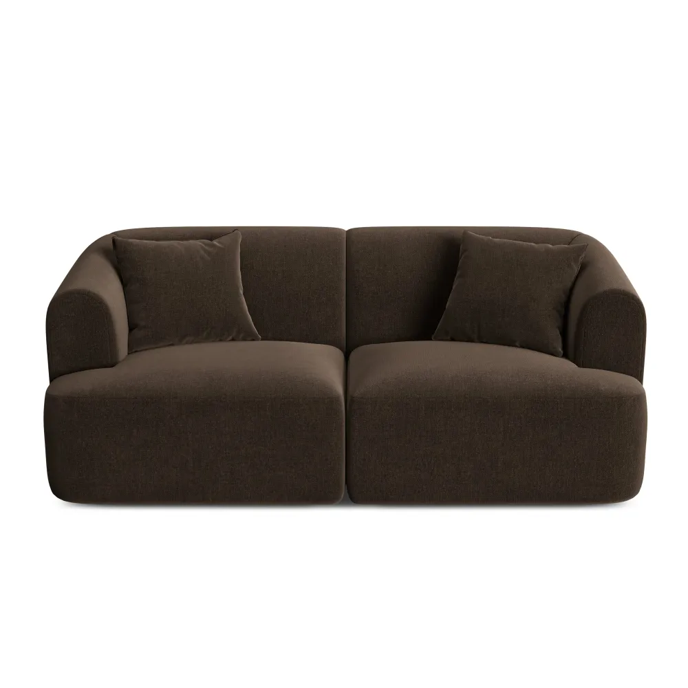 Sofa sametová 2-osobová CAMPI čokoládová