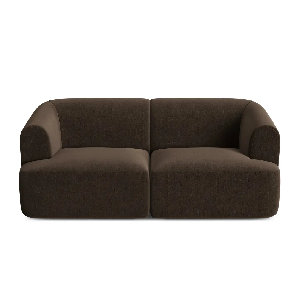 Sofa sametová 2-osobová CAMPI čokoládová