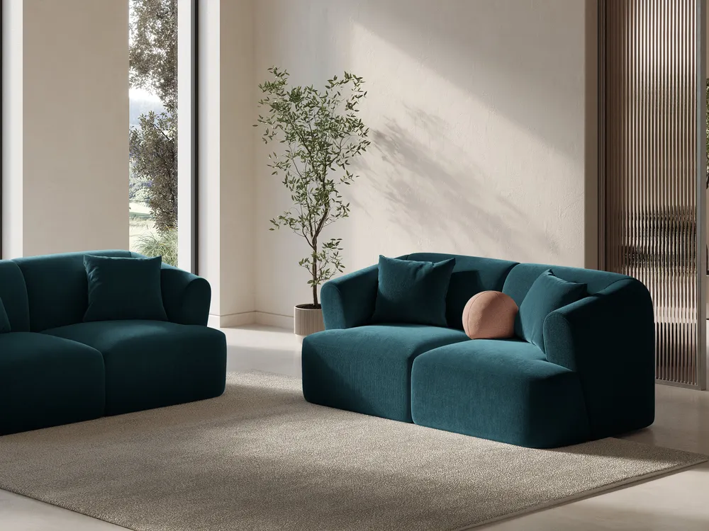 Sofa sametová 2-osobová CAMPI petrol