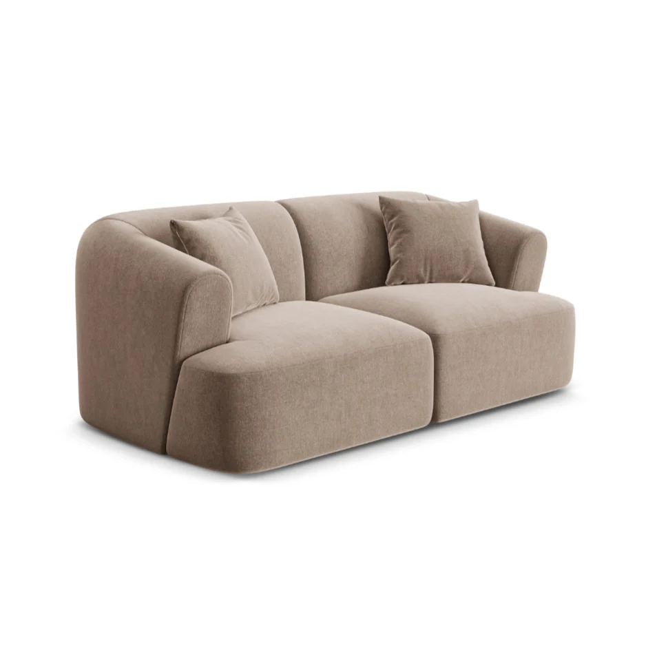Sofa sametová 2-osobová CAMPI tmavě béžová