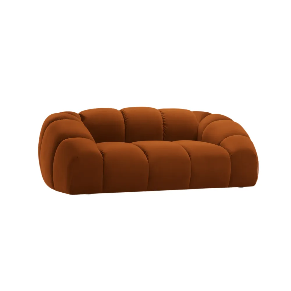 Sofa sametová 2-osobová DIANA terracotta