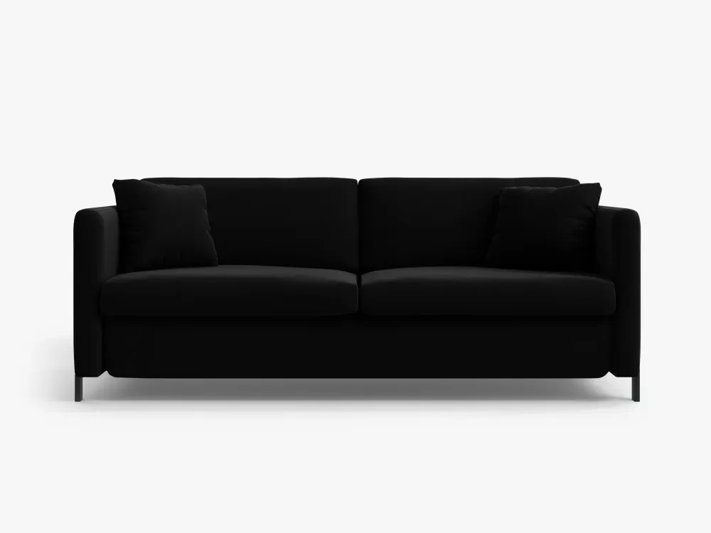 Sofa sametová 2-osobová s funkcí spaní GLORIA černá