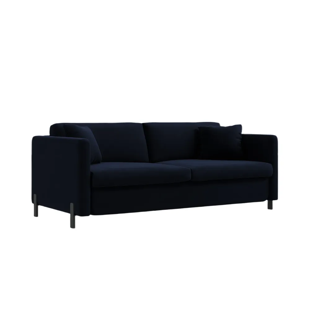 Sofa sametová 2-osobová s funkcí spaní GLORIA královská modř