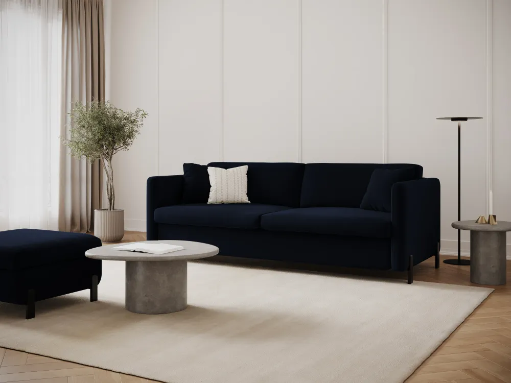 Sofa sametová 2-osobová s funkcí spaní GLORIA královská modř