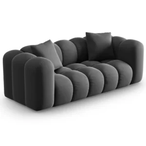 Sofa sametová 2-osobová HALLEY šedá