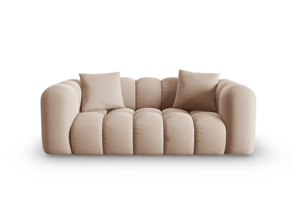 Sofa sametová 2-osobová HALLEY béžová