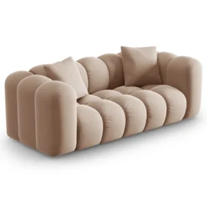 Sofa sametová 2-osobová HALLEY béžová
