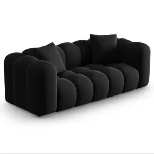Sofa sametová 2-osobová HALLEY černá