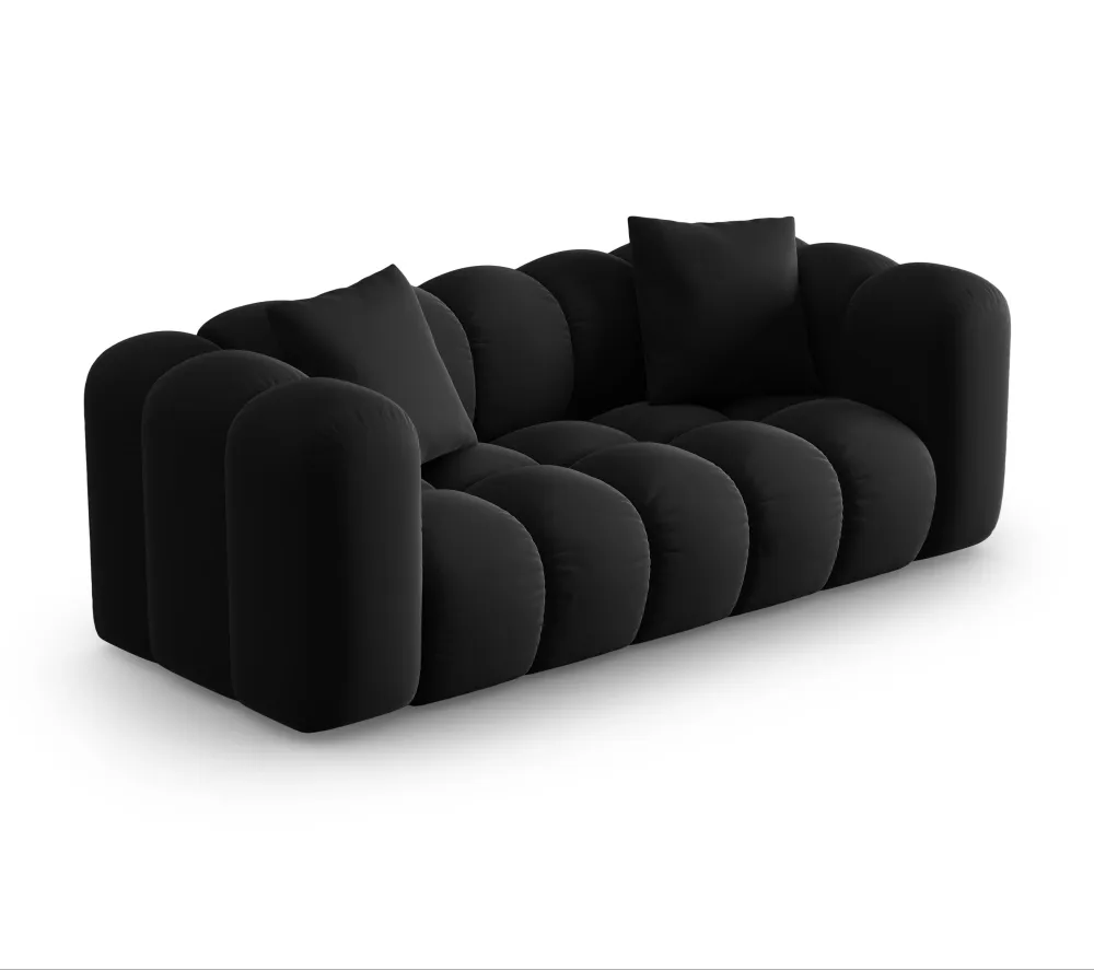 Sofa sametová 2-osobová HALLEY černá