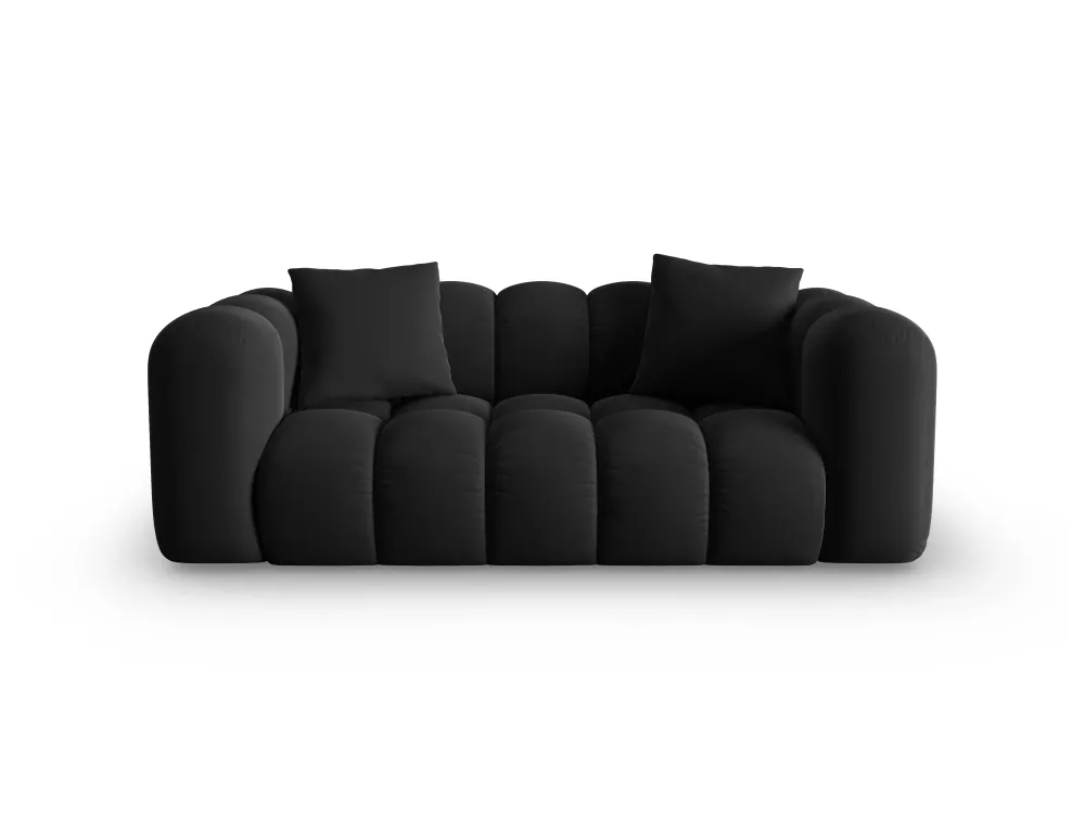 Sofa sametová 2-osobová HALLEY černá