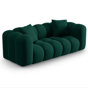 Sofa sametová 2-osobová HALLEY lahvově zelená