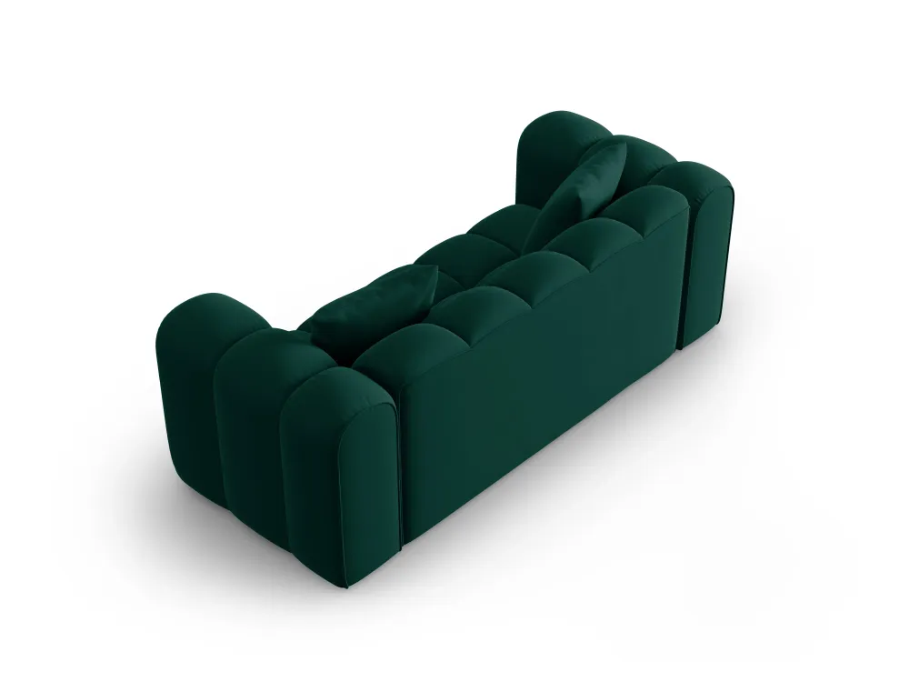 Sofa sametová 2-osobová HALLEY lahvově zelená
