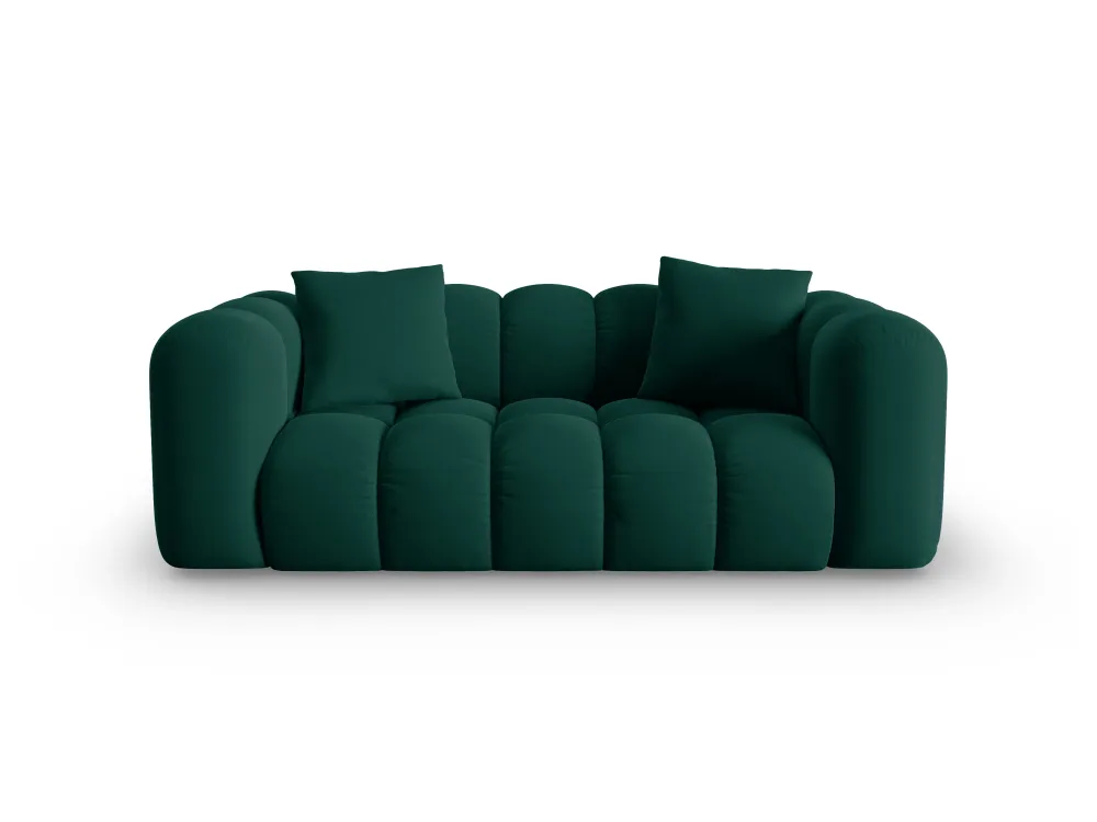 Sofa sametová 2-osobová HALLEY lahvově zelená