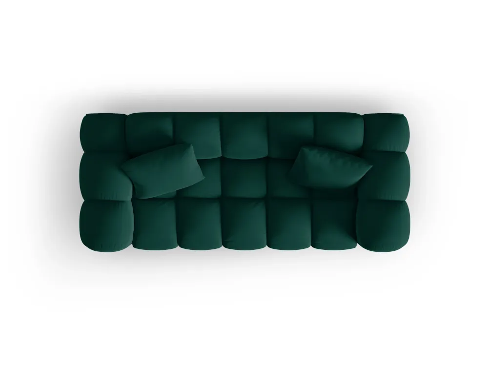 Sofa sametová 2-osobová HALLEY lahvově zelená