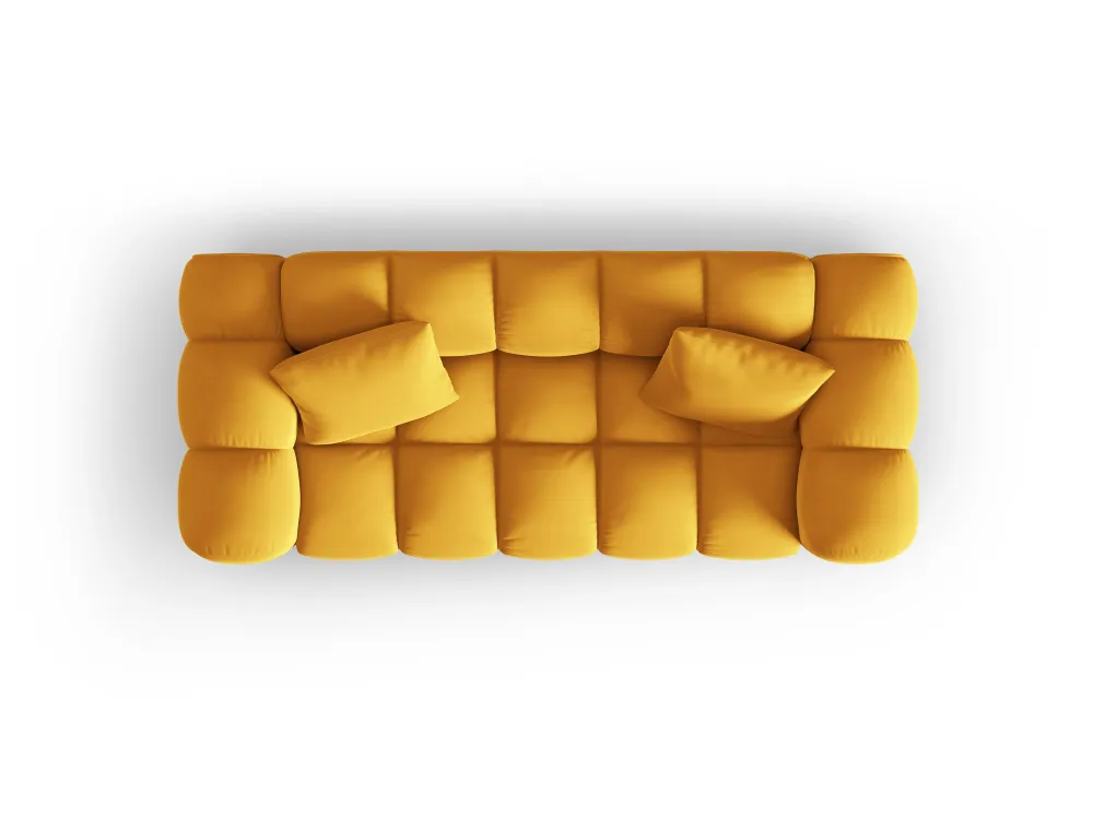 Sofa sametová 2-osobová HALLEY žlutá