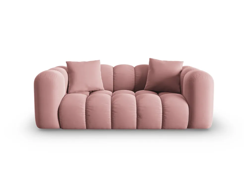 Sofa sametová 2-osobová HALLEY růžová