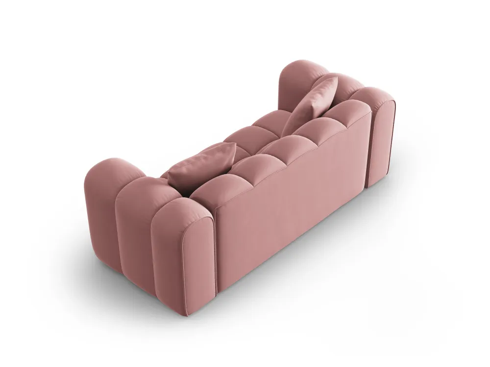 Sofa sametová 2-osobová HALLEY růžová