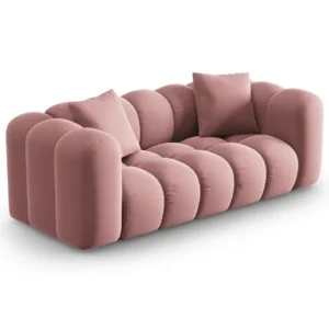 Sofa sametová 2-osobová HALLEY růžová