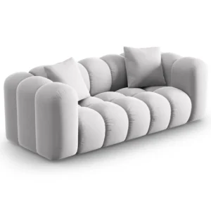 Sofa sametová 2-osobová HALLEY stříbrná