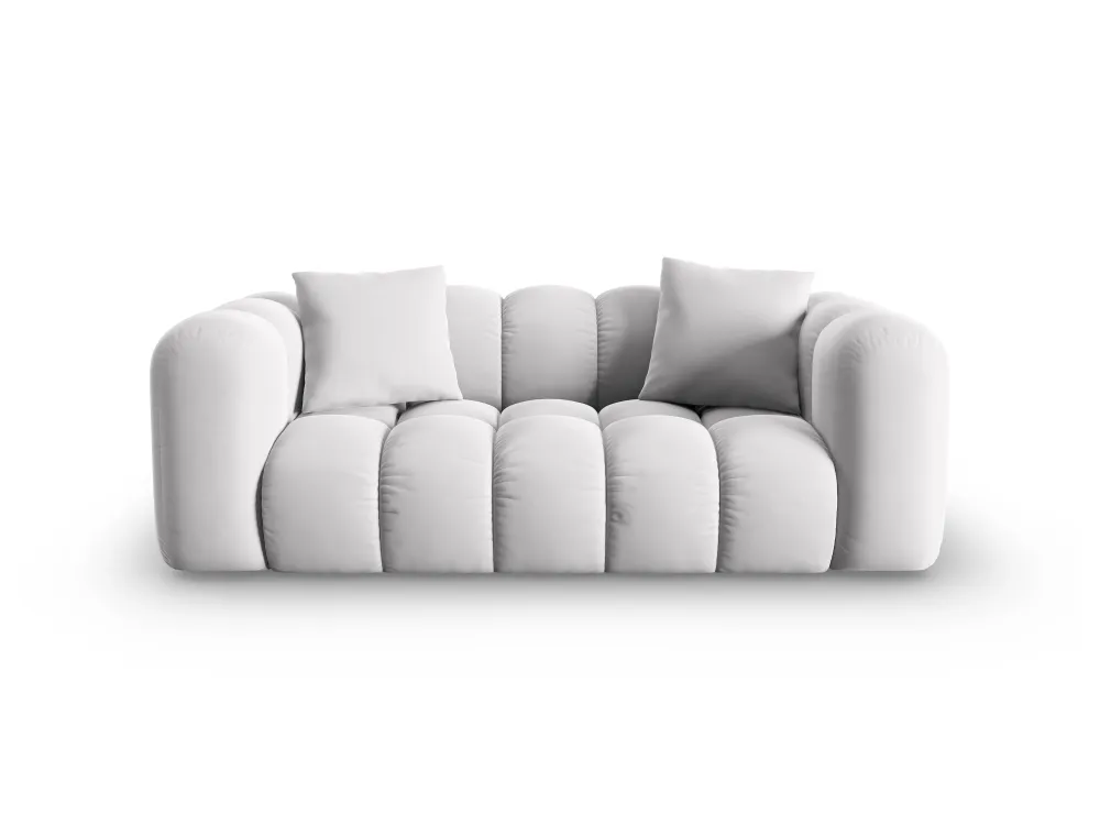 Sofa sametová 2-osobová HALLEY stříbrná