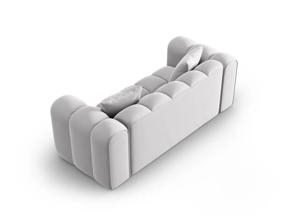 Sofa sametová 2-osobová HALLEY stříbrná