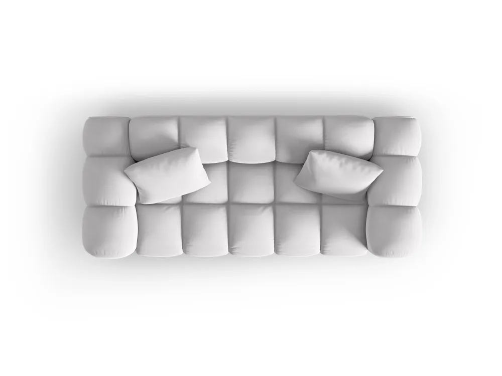 Sofa sametová 2-osobová HALLEY stříbrná