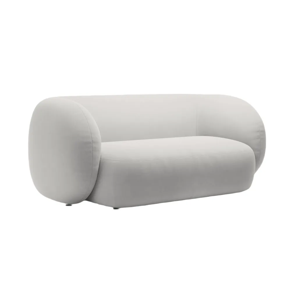 Sofa sametová 2-osobová KATE světle šedá