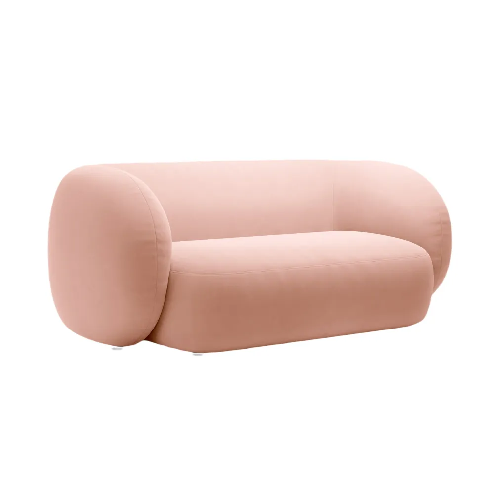 Sofa sametová 2-osobová KATE světle růžová